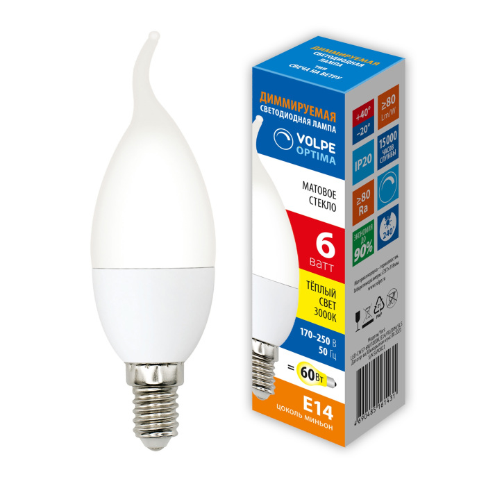LED-CW37-6W/3000K/E14/FR/DIM/SLS_
