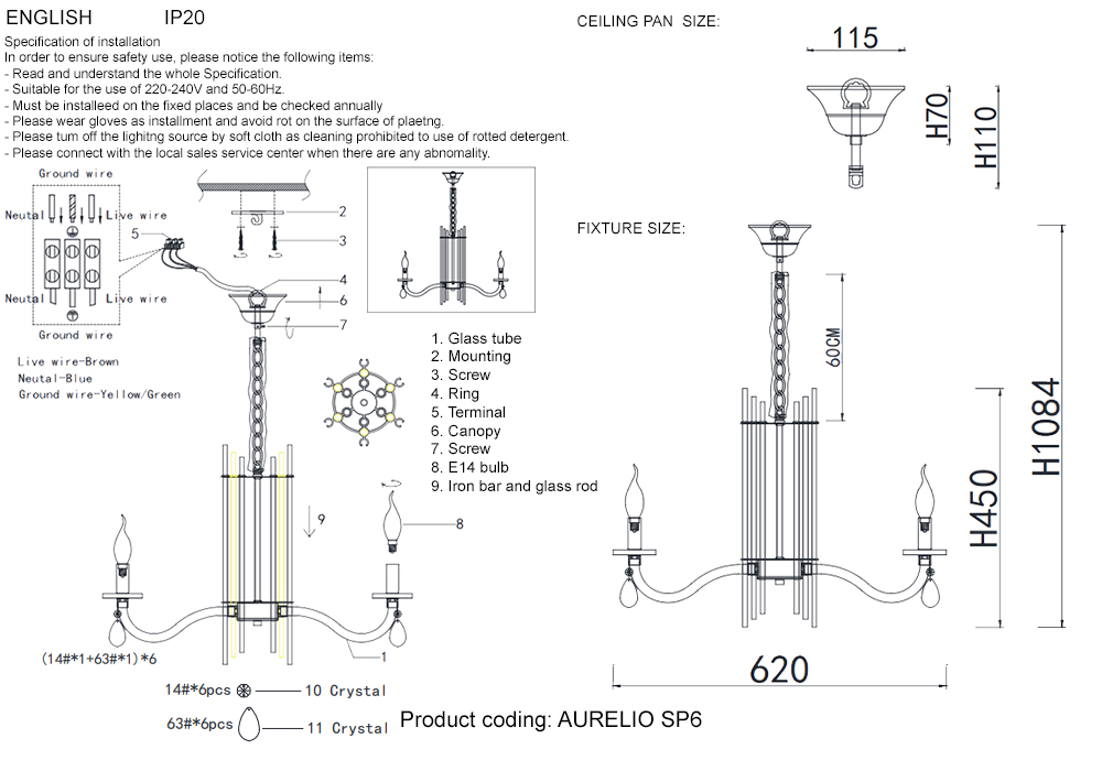 AURELIO SP6 GOLD+CHROME/TRANSPARENT_