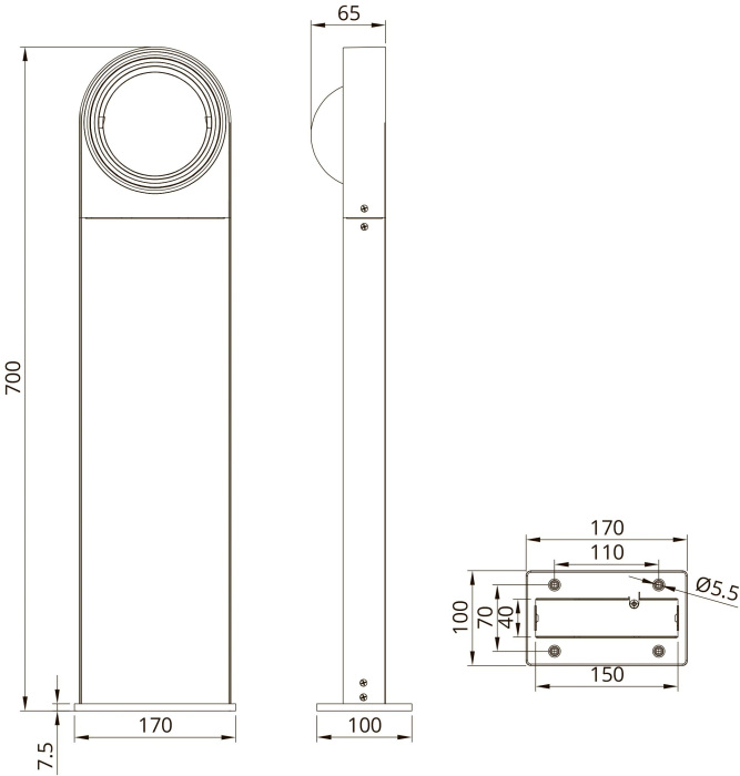 A1831PA-1BK Arte Lamp
