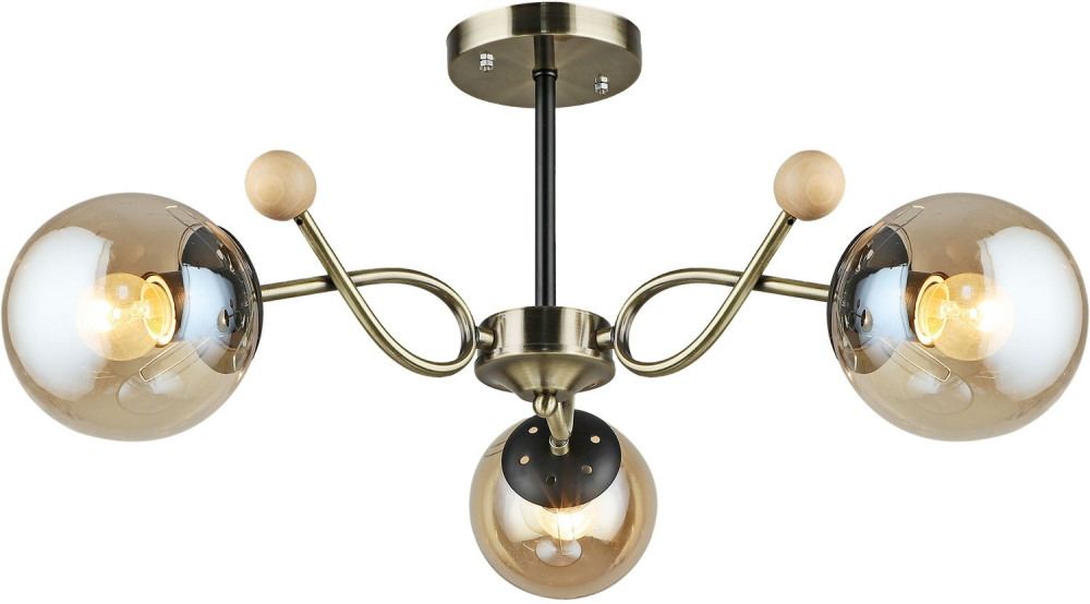 Потолочная люстра  02021-0.3-03 AB+BK Reluce