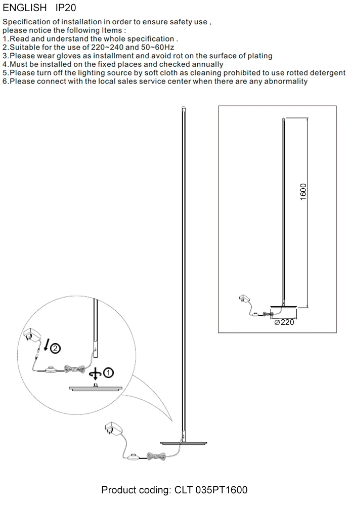 CLT 035PT1600 BL Crystal Lux