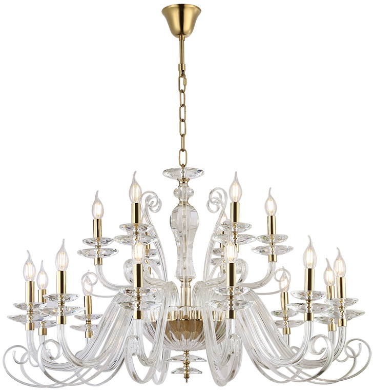 Подвесная люстра 8570 8576+12/C gold polished Newport