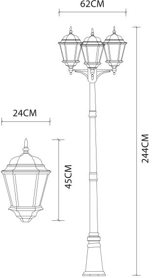 A1207PA-3BN Arte Lamp