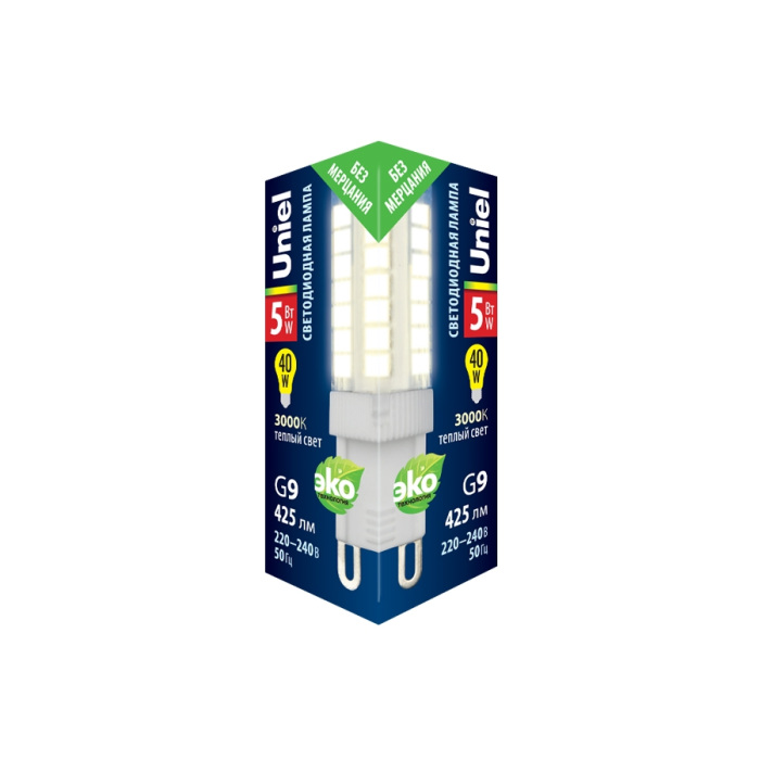 LED-JCD-5W/3000K/G9/CL GLZ09TR картон_