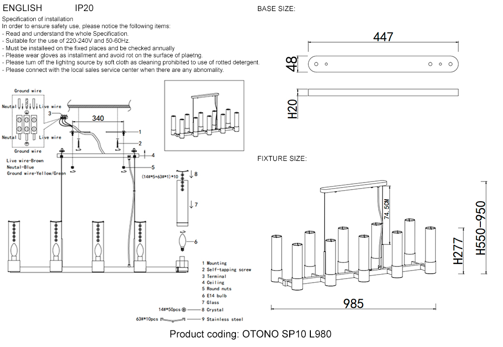 OTONO SP10 L980 BLACK CHROMIUM/TRANSPARENTE_