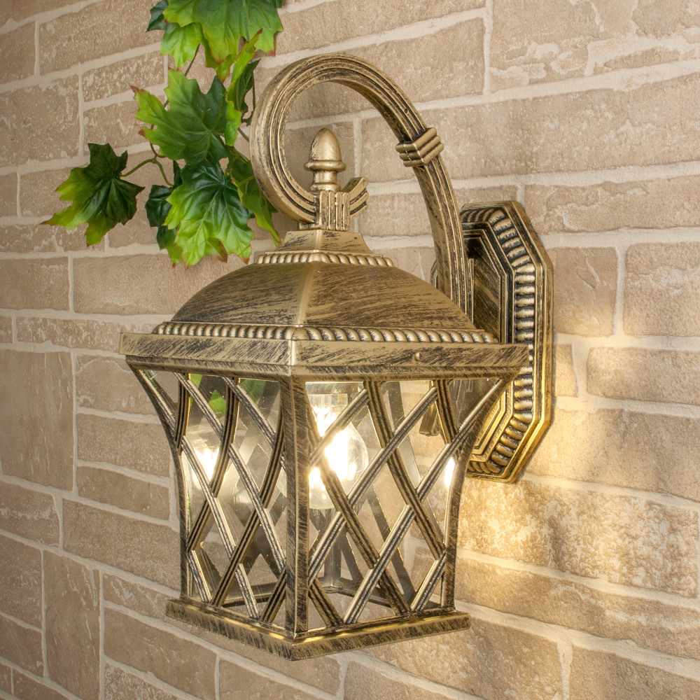 Настенный фонарь уличный Cassiopeya Cassiopeya D черное золото Elektrostandard