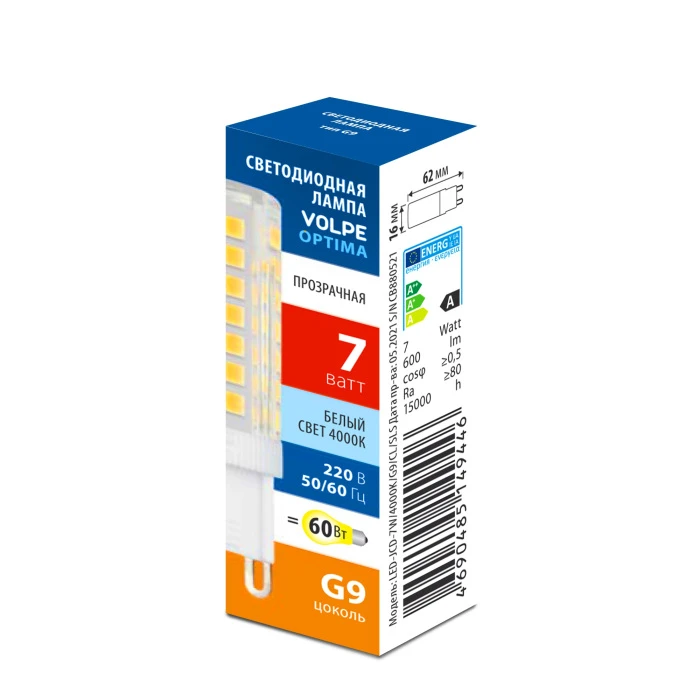 LED-JCD-7W/4000K/G9/CL/SLS Volpe