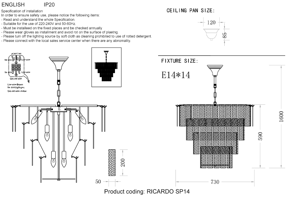 RICARDO SP14 BRASS Crystal Lux