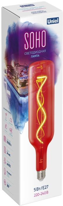 LED-SF21-5W/SOHO/E27/CW RED GLS77RD_