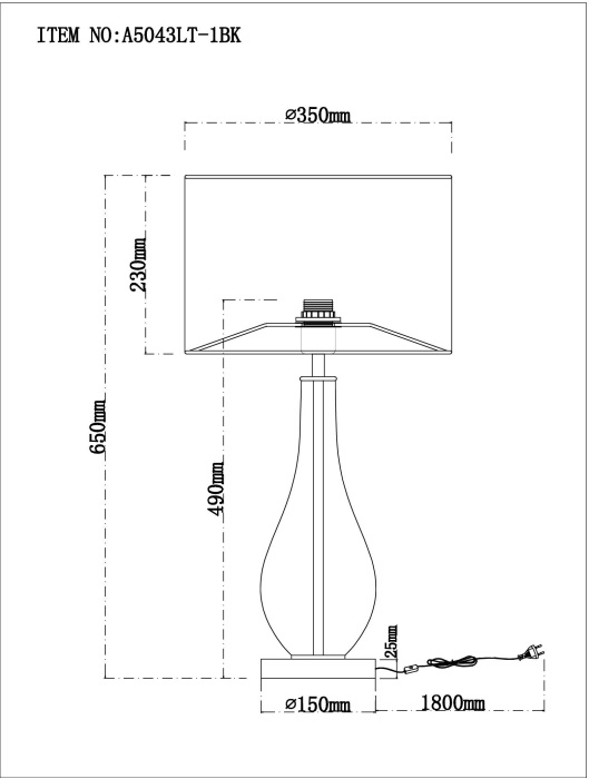 A5043LT-1BK Arte Lamp
