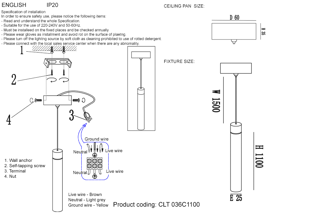 CLT 036C1100 WH