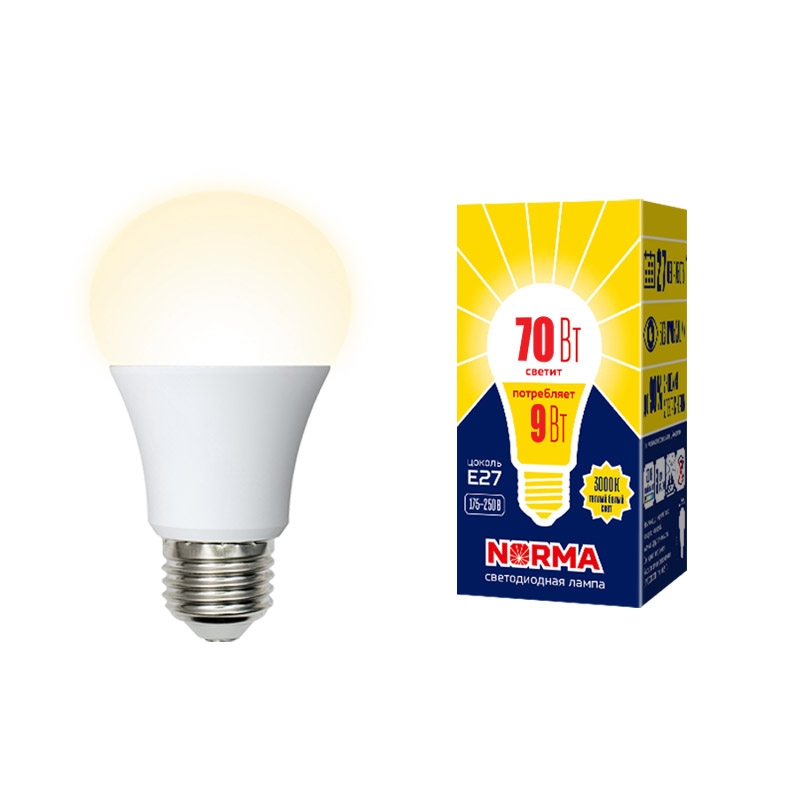 LED-A60-9W/3000K/E27/FR/NR картон_