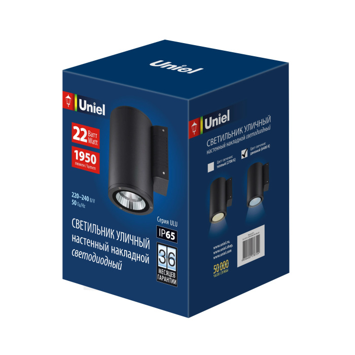ULU-S21С-22W/6400K IP65 BLACK_