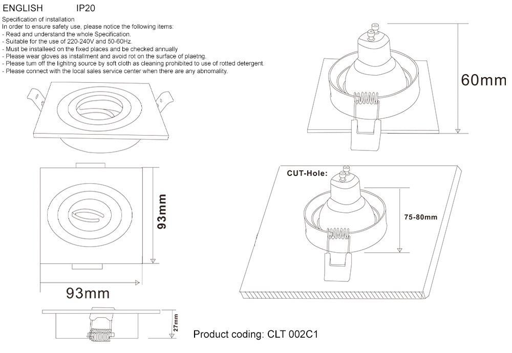 CLT 002C1 WH Crystal Lux