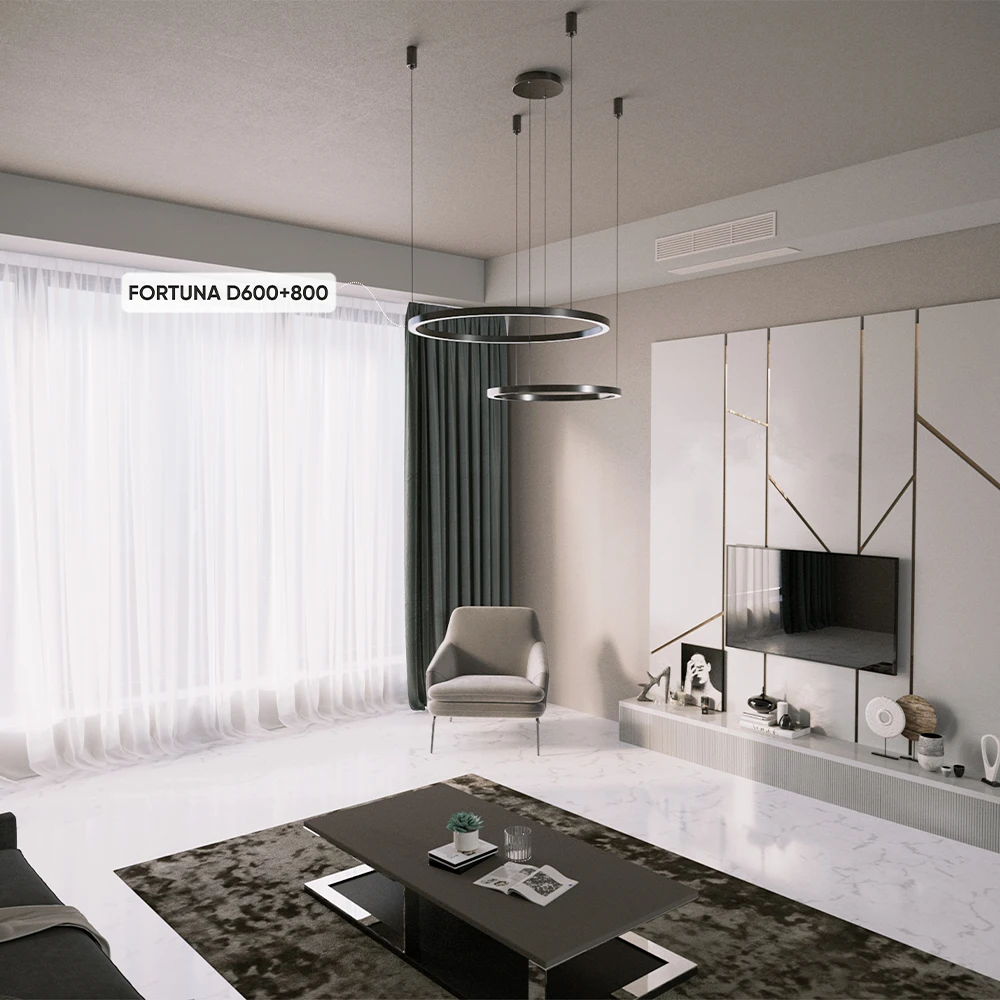 FORTUNA SP123W LED D600+800 BLACK Crystal Lux