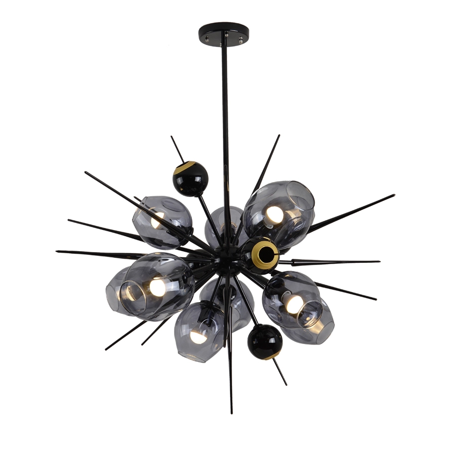 Подвесная люстра Burst 9720P-10S black/smoky Delight Collection