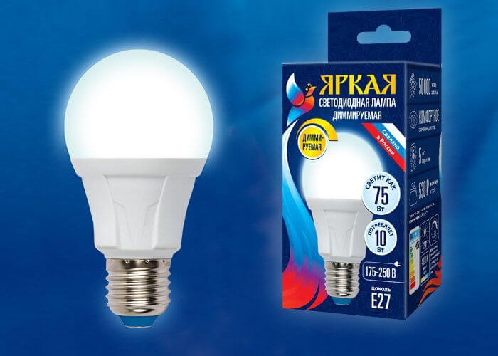 LED-A60 10W/4000K/E27/FR/DIM PLP01WH картон_