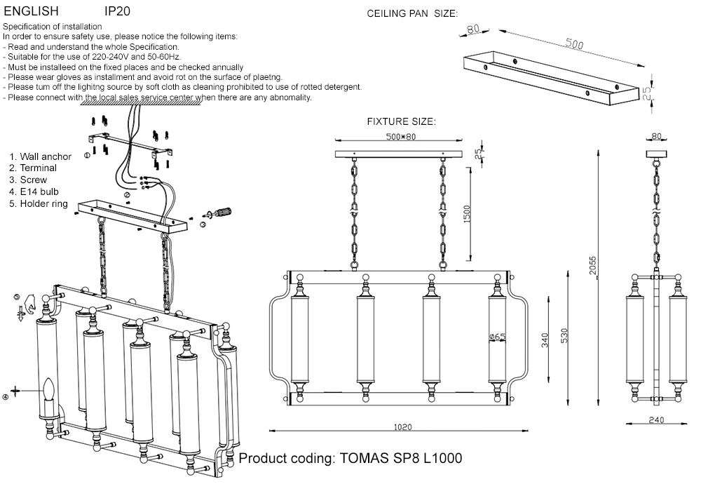 TOMAS SP8 L1000 CHROME Crystal Lux