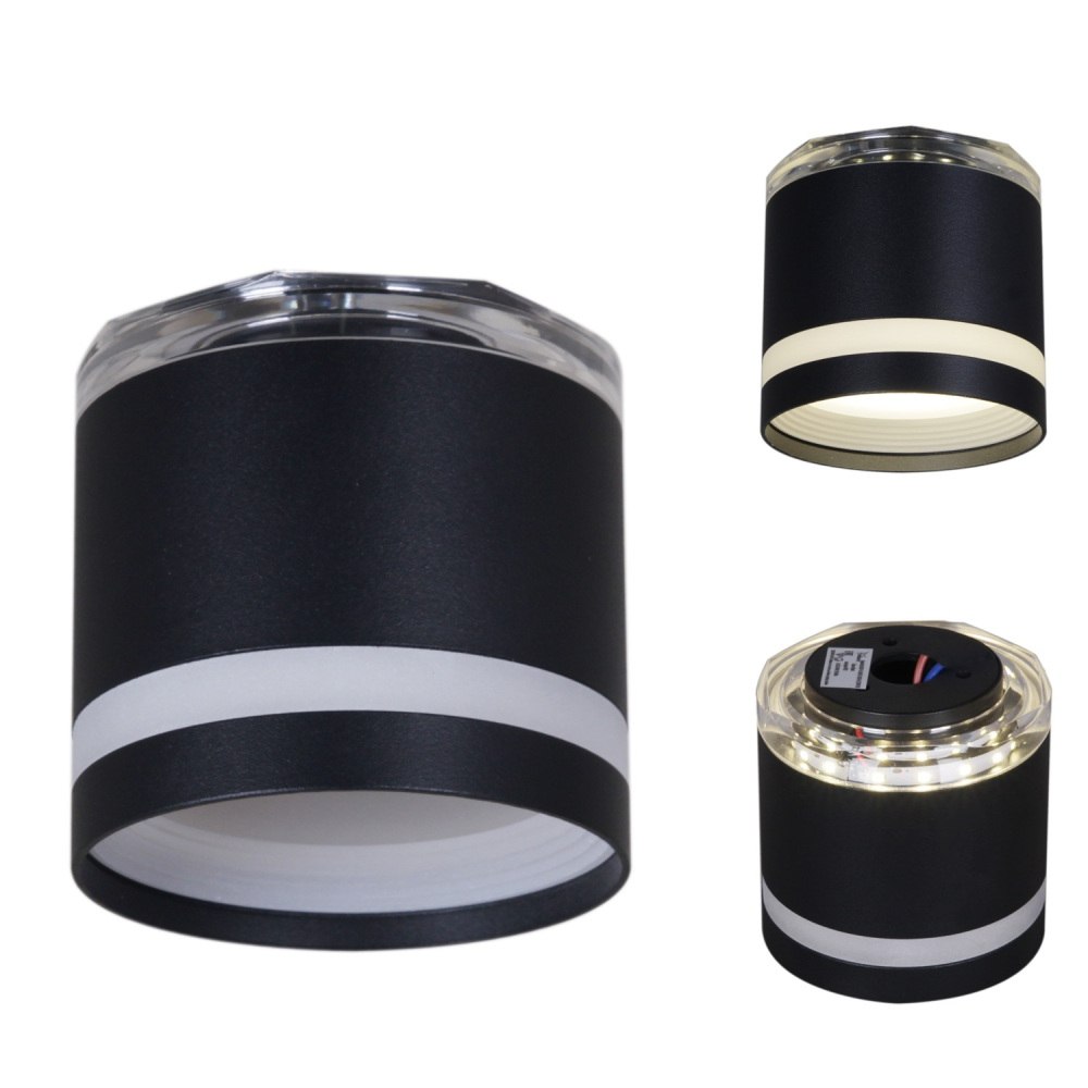 Точечный светильник  53001-9.5-001LD GX53+LED3W BK Reluce