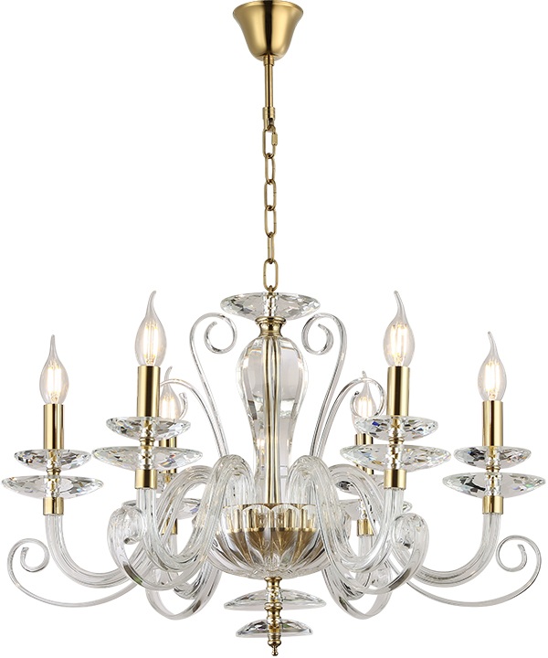 Подвесная люстра 8570 8576/C gold polished Newport