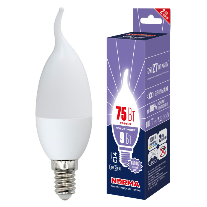 LED-CW37-9W/6500K/E14/FR/NR_