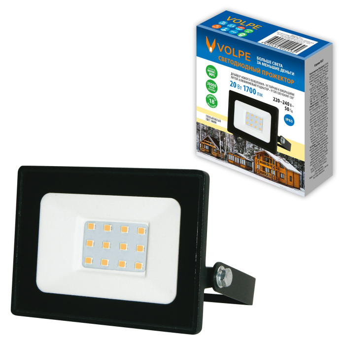 ULF-Q519 20W/3000K IP65 220-240V BLACK Volpe
