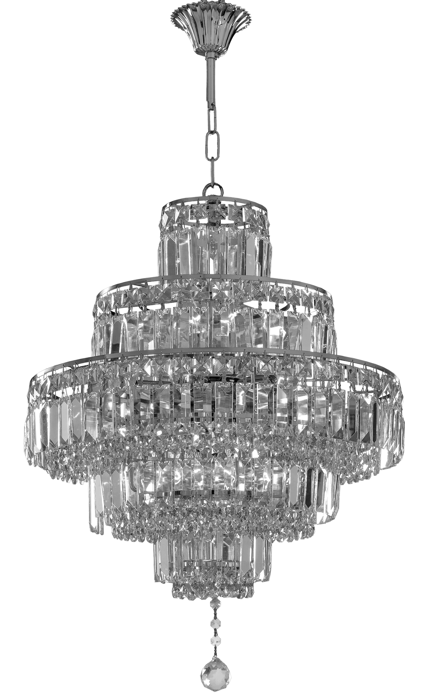 Хрустальная люстра 2000/50/12 Chrome Pendeloque Asfour Crystal