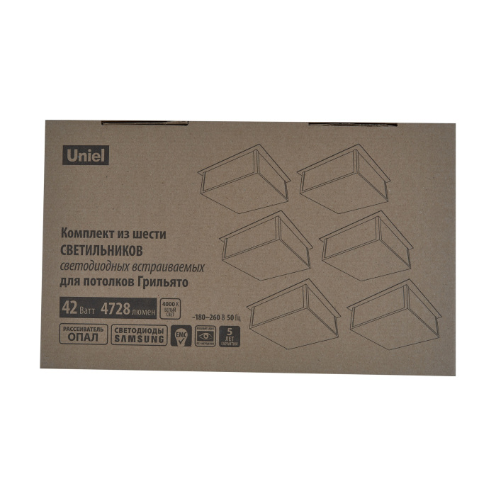 ULP-1010 42W/4000К IP40 GRILYATO OPAL WHITE KIT06 Uniel